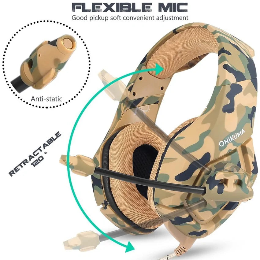 Camouflage Gaming Headphones – Immersive Sound