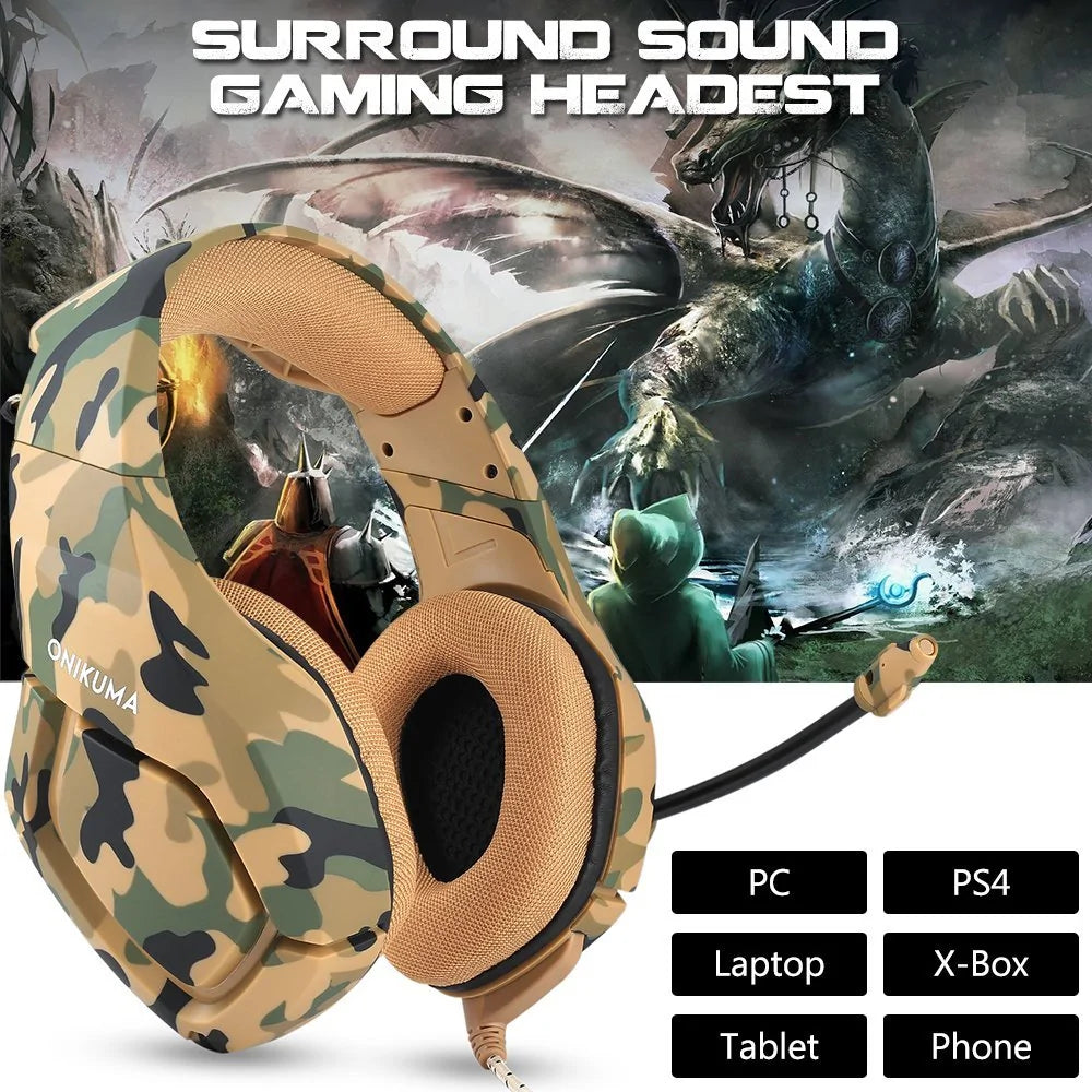 Camouflage Gaming Headphones – Immersive Sound