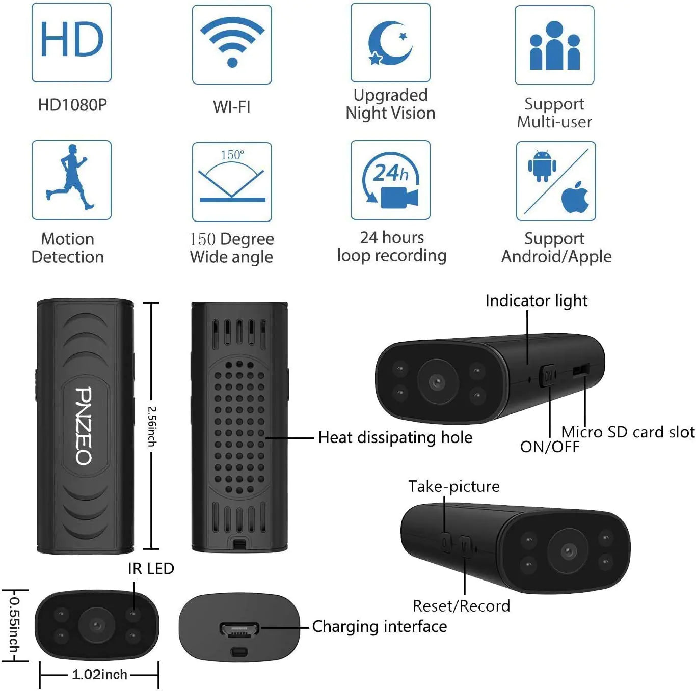 Wireless WiFi Security Camera for Home Surveillance