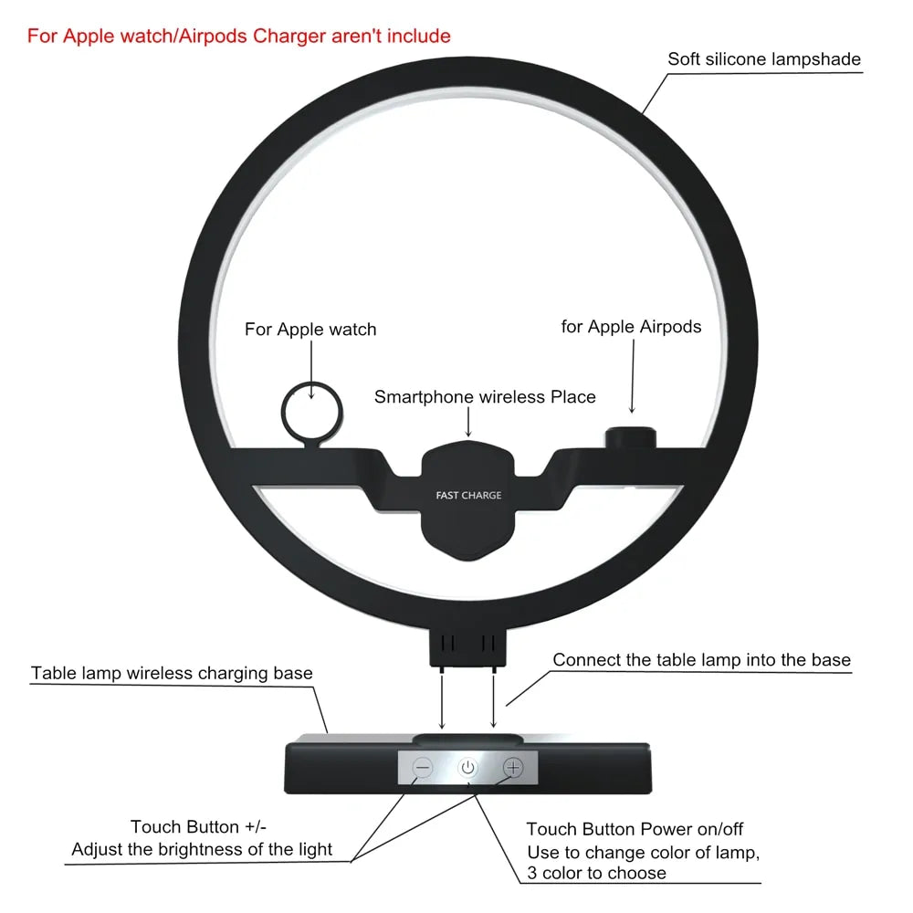 Qi Wireless Charger Table Lamp