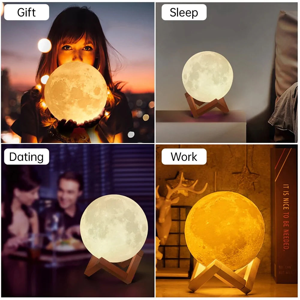 LED Moon Lamp – Dimmable & Realistic Lunar Glow