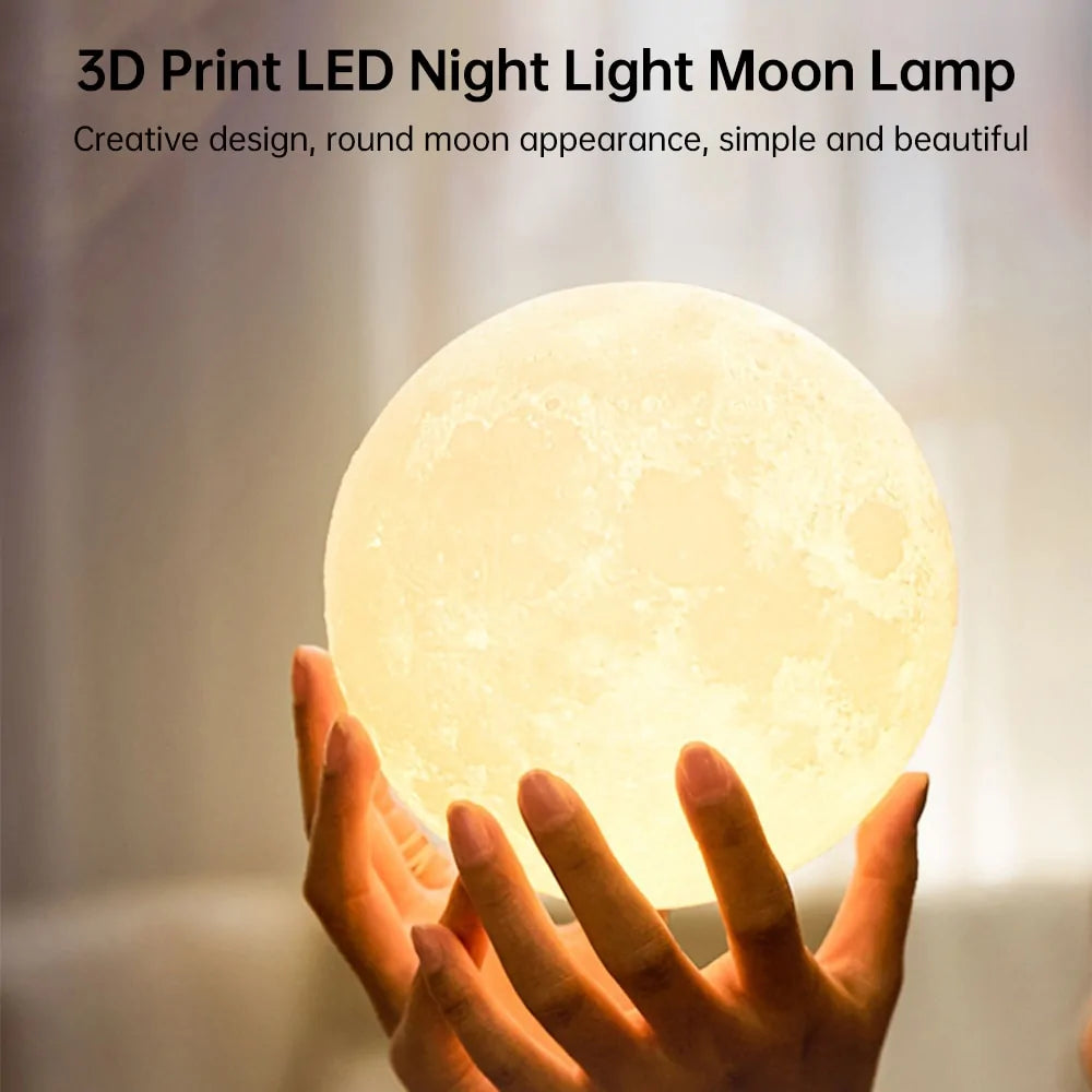 LED Moon Lamp – Dimmable & Realistic Lunar Glow